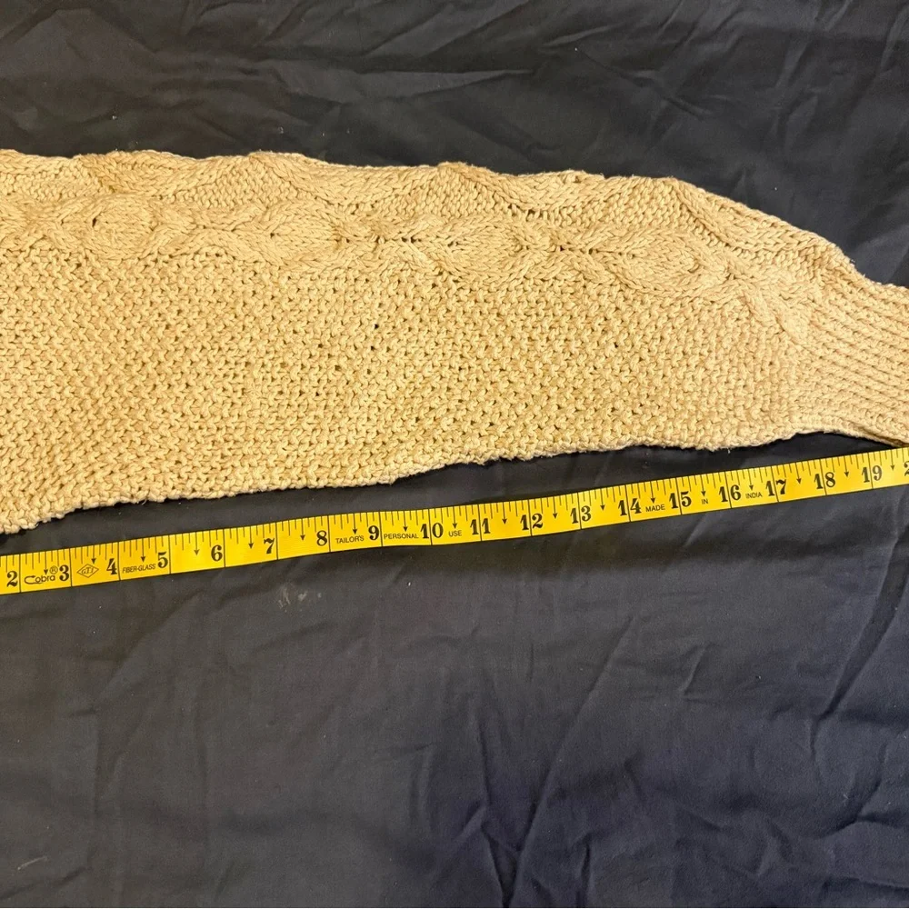 WinterSilks Women's Cable Knit Cream Sweater (2) - Picture 9 of 12